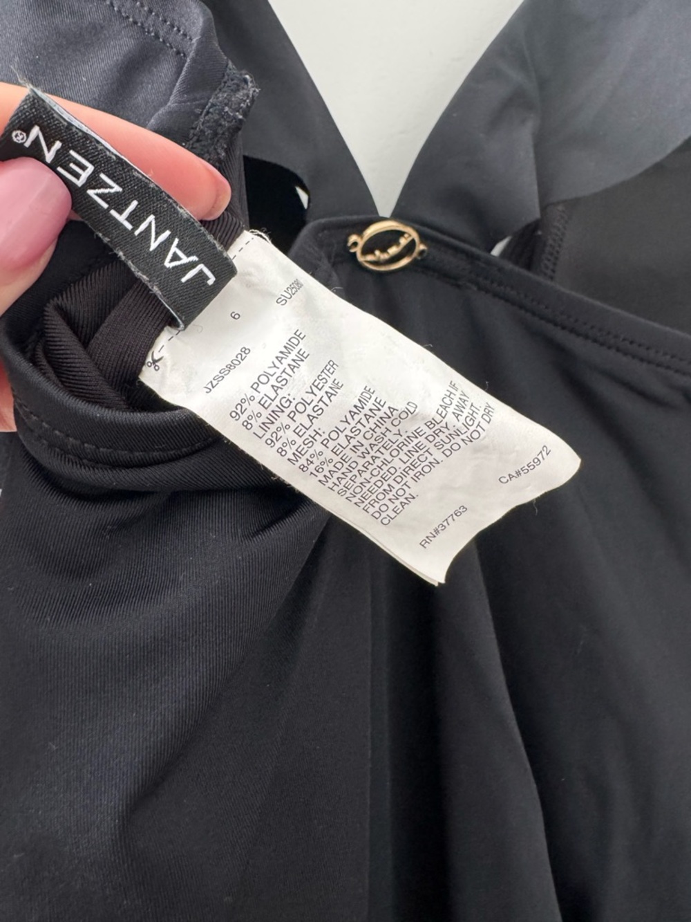 Jantzen Ruffle Black One-Piece Swimsuit - Picture 6 of 6
